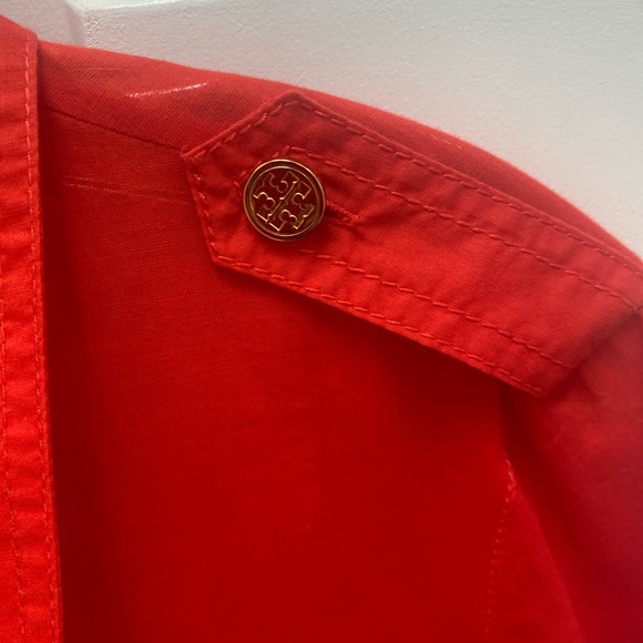 Tory Burch orange top with beautiful gold Tory Burch buttons - Picture 3 of 5